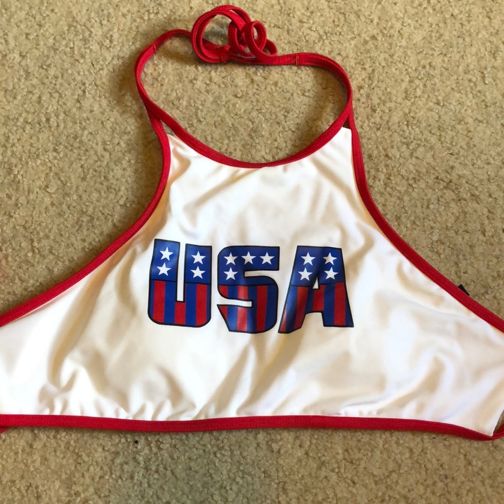 LA Hearts USA bikini top